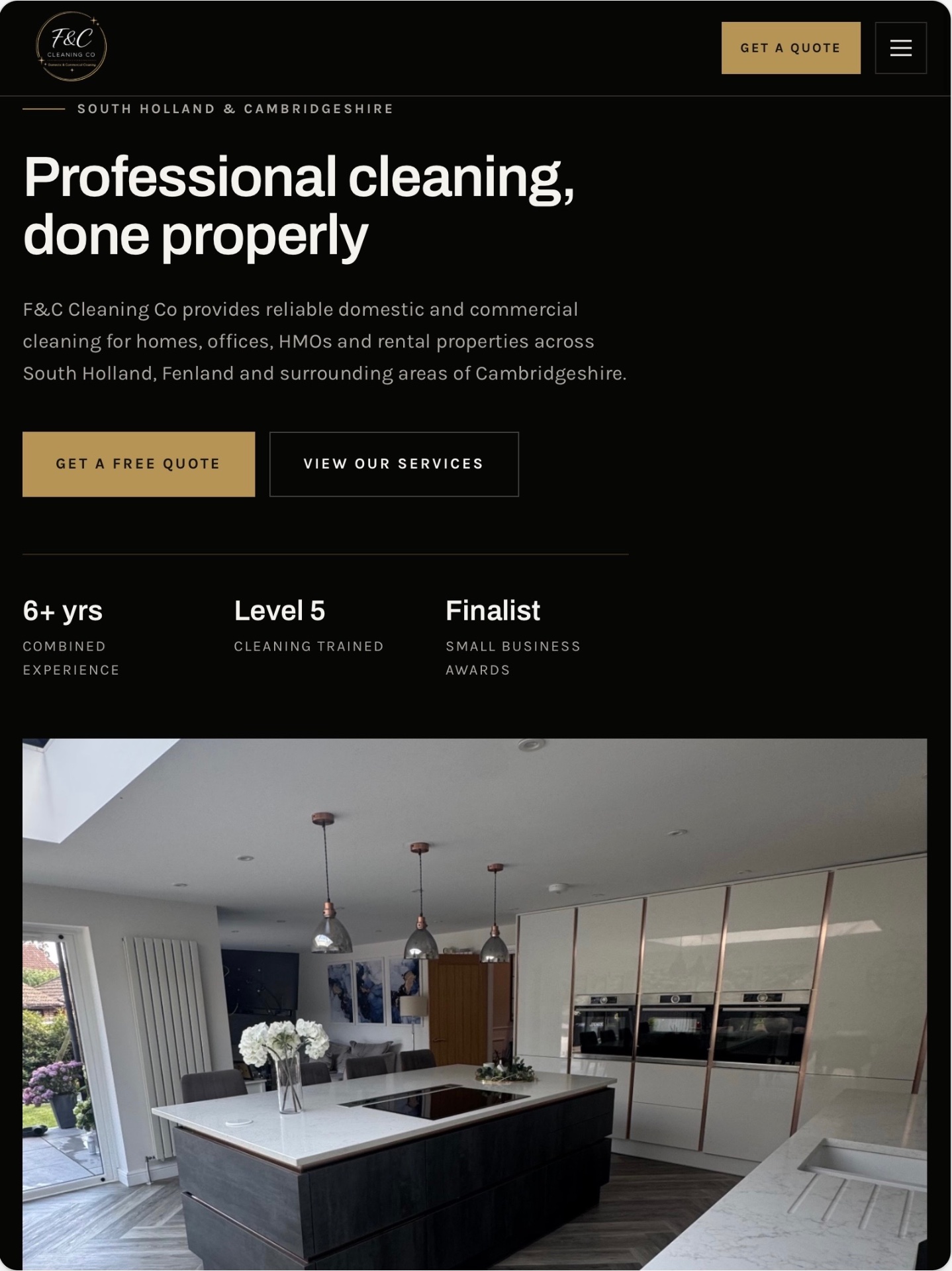 F&C Cleaning Co website design by Jas' Web Designs